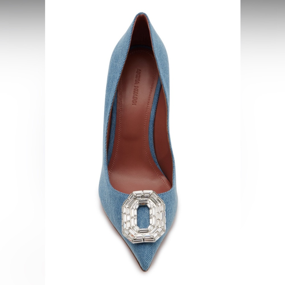 Amina Muaddi DENIM pumps!